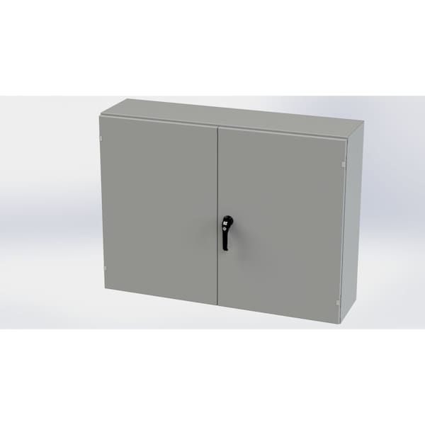 3 Point Latch with Padlock Handle Electrical Enclosures, 36 in H, 12 in D, 48 in W, NEMA 3R, 12, 13
